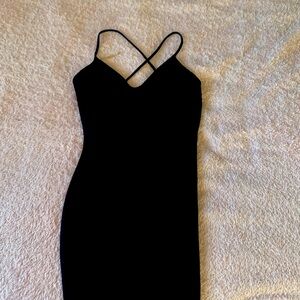 GLARE Long Slim Black Dress (Size Small)